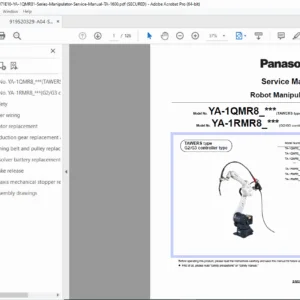 Panasonic YA-1QMR8 / YA-1RMR8 Robot Manipulator Service Manual (TA-1600)  PDF