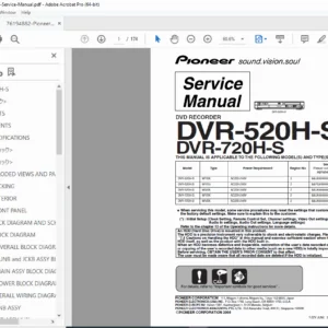 Pioneer DVR-520H-S / DVR-720H-S DVD Recorder Service Manual (RRV2979) PDF
