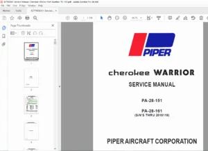 Piper Cherokee Warrior Service Manual PA-28-151 / 161 (761-539) PDF