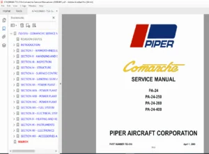 Piper PA-24 Comanche Service Manual PDF (753-516, Rev 04/01/2009)
