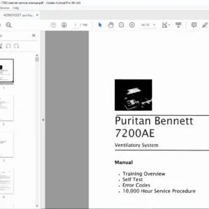 Puritan Bennett 7200AE Ventilatory System Service Manual – PDF