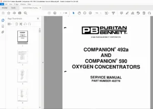 Puritan Bennett Companion 492a & 590 Oxygen Concentrator Service Manual PDF