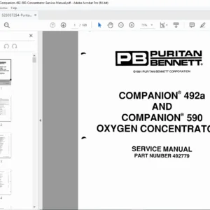 Puritan Bennett Companion 492a & 590 Oxygen Concentrator Service Manual PDF