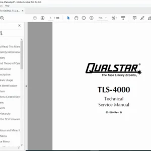 Qualstar TLS-4000 Tape Library Technical Service Manual PDF (FRU & Firmware)