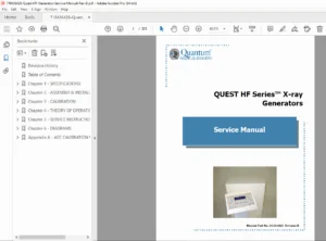 Quantum Quest HF Series X-Ray Generator Service Manual Rev B PDF
