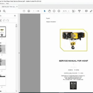 R&M Spacemaster SX Wire Rope Hoist Service Manual PDF