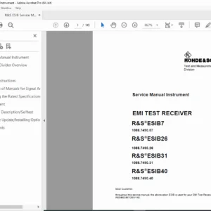 R&S ESIB7/26/31/40 EMI Test Receiver Service Manual PDF