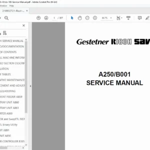 Ricoh Aficio 150 & 180 Service Manual PDF DOWNLOAD