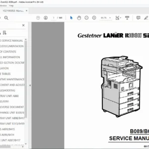 Ricoh Aficio 2022 2027 Copier Service Manual Gestetner Lanier Savin B089 PDF