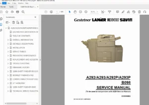 Ricoh Aficio 551/700 Service Manual  Repair, Codes & Parts PDF