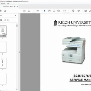 Ricoh B245 B276 B277 Copier Printer Service Repair Manual PDF