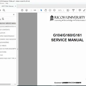 Ricoh G104 / G160 / G161 Service Manual  Gestetner, Lanier, Savin PDF