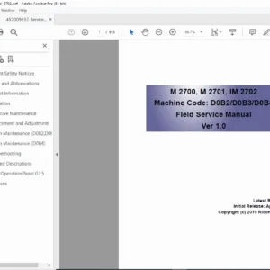 Ricoh M2700 M2701 IM2702 Field Service Manual PDF DOWNLOAD