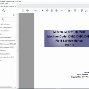 Ricoh M2700 M2701 IM2702 Field Service Manual Ver 1.0 PDF