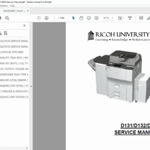 Ricoh MP 6002/7502/9002 (D131-D133) Service Manual PDF