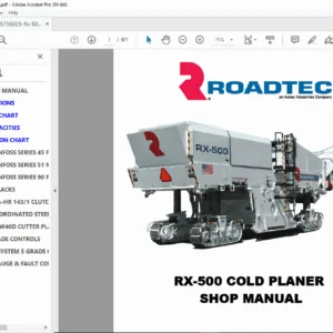 Roadtec RX-500 Cold Planer Shop Service Manual PDF DOWNLOAD
