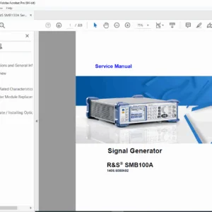 Rohde & Schwarz SMB100A Signal Generator Service Repair Manual PDF