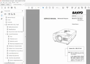 SANYO PLC-XT10 Multimedia Projector Service Repair Manual PDF