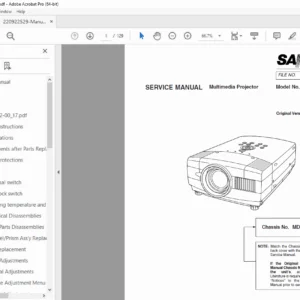SANYO PLC-XT10 Multimedia Projector Service Repair Manual PDF