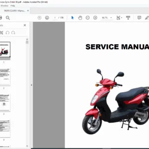 SYM Orbit 50 Service Manual Repair, Maintenance & Wiring Diagrams PDF