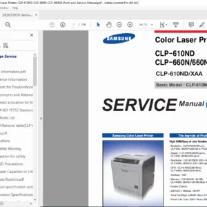 Samsung CLP-610ND CLP-660N CLP-660ND Color Laser Printer Service Manual PDF