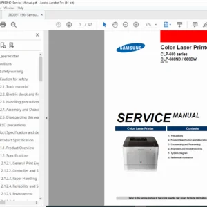 Samsung CLP-680ND / CLP-680DW Color Laser Printer Service Manual PDF