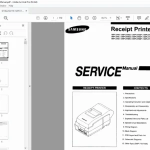 Samsung SRP-270 / SRP-270A Receipt Printer Service Manual PDF