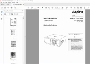 Sanyo PLV-Z2000 Service Manual Repair, Optical Alignment & Schematics PDF