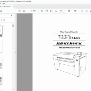 Screen PT-R4300 & PT-R4000 Service Manual: Repair, Error Codes & Parts PDF
