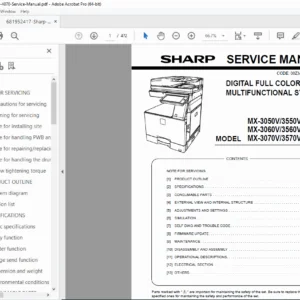 Sharp MX-3650 MX-4070 Service Manual – Repair & Troubleshooting Guide PDF