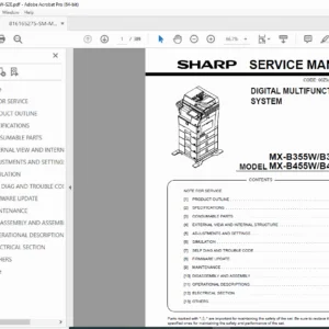 Sharp MX-B355W / MX-B455W Service Manual PDF