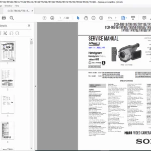 Sony CCD-TR618/TRV98 Hi8 Handycam Service Manual PDF