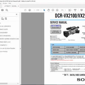 Sony DCR-VX2100 VX2100E Service Manual Level 2 PDF DOWNLOAD