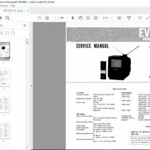 Sony EV-DT1 Video 8 TV/VCR Combo Service Manual Repair & Schematics PDF