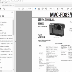 Sony MVC-FD83 FD88 Digital Camera Service Manual PDF DOWNLOAD