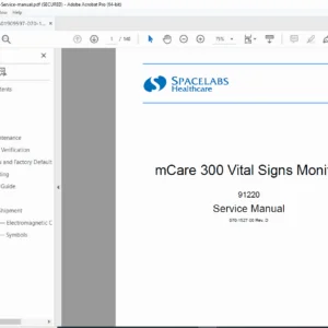Spacelabs mCare 300 (91220) Vital Signs Monitor Service Manual PDF