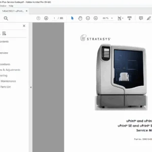 Stratasys uPrint/uPrint Plus & uPrint SE Service Manual (Rev D) PDF