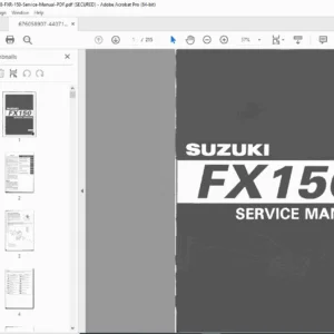 Suzuki FX150 Service Manual PDF (Workshop Repair & Maintenance)