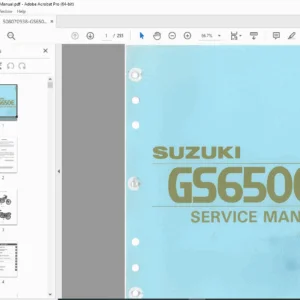Suzuki GS650E Service Manual (Engine, Electrical, Chassis, Tune-Up) PDF