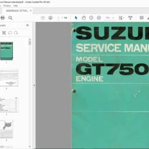 Suzuki GT750 Service Manual (1972) – Engine, Tune-Up & Repair PDF