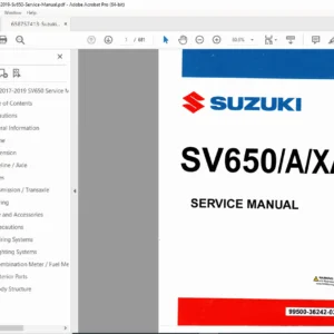 Suzuki SV650/SV650A/SV650XA (2017–2019) Service Manual 99500-36242-03E PDF