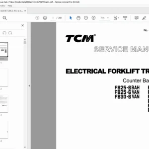 TCM FB10-6–FB35-6 Electric Forklift Service Manual (SEB-77ABE) PDF