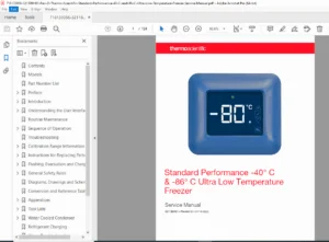 Thermo Scientific -40°C/-86°C ULT Freezer Service Manual (321189H01 Rev D) PDF