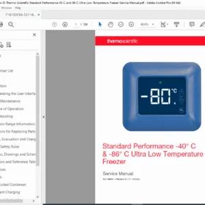Thermo Scientific -40°C/-86°C ULT Freezer Service Manual (321189H01 Rev D)  PDF