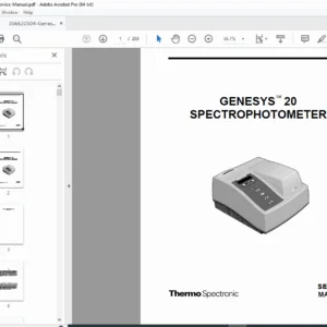 Thermo Spectronic GENESYS 20 Spectrophotometer Service Manual - PDF