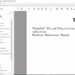 ThinkPad T61/T61p 15.4" Widescreen Hardware Maintenance Manual PDF