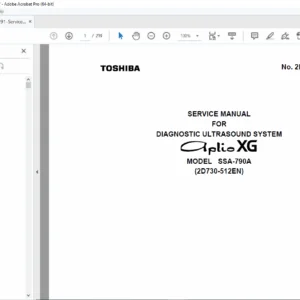 Toshiba Aplio XG Ultrasound Service Manual PDF - SSA-790A PDF
