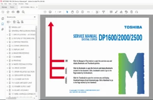 Toshiba DP1600 DP2000 DP2500 Digital Copier Service Manual PDF
