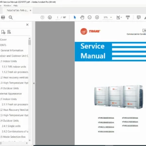 Trane TVR Ultra HR VRF R410A Service Manual Outdoor Units 8–60HP PDF