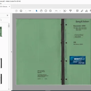 Bang & Olufsen Beocenter 2300 & 2500 Service Manual Repair & Schematics PDF
